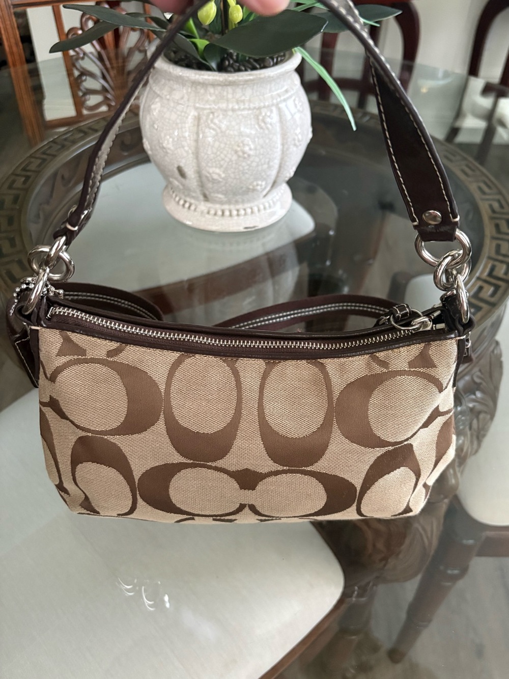 🤎🤎COACJH Y2K SIGNATURE BROWN JACQUARD DEMI BAG!🤎🤎F19218 - Picture 2 of 8